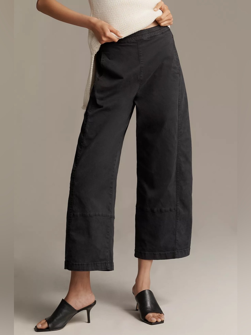 Pilcro Izzie Relaxed Twill Pull On Barrel Pants